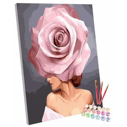 123art Epiphone, zestaw do malowania po numerach kobieta kwiat, 40x50 cm