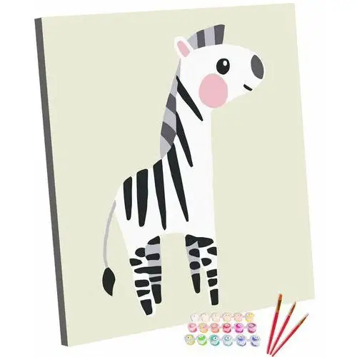 Zestaw do malowania po numerach, 20x20, zebra zosia 123art