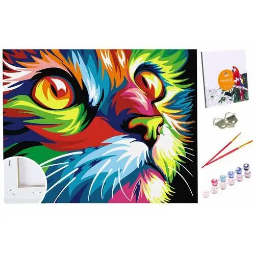 123art Zestaw do malowania po numerach, 20x30 cm, kolorowy kot