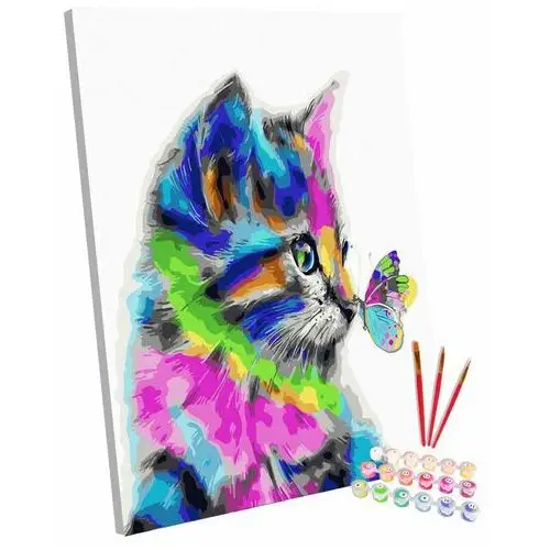 Zestaw do malowania po numerach, 40x50 cm, Kolorowy Kot