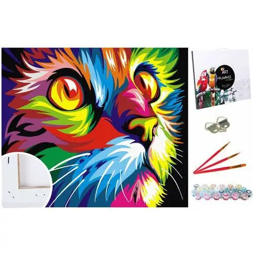 123art Zestaw do malowania po numerach, 40x50 cm, kolorowy kot