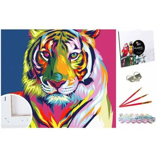 Zestaw do malowania po numerach, 40x50 cm, Kolorowy Tygrys