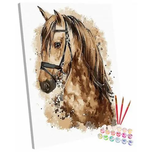 Zestaw do malowania po numerach, 40x50 cm, Koń w Brązach