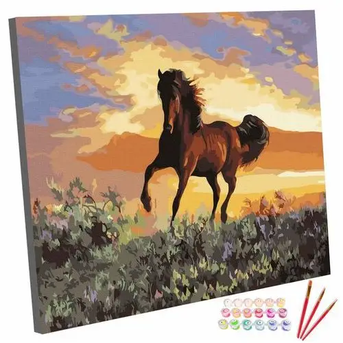 Zestaw do malowania po numerach, 40x50 cm, koń w galopie 123art