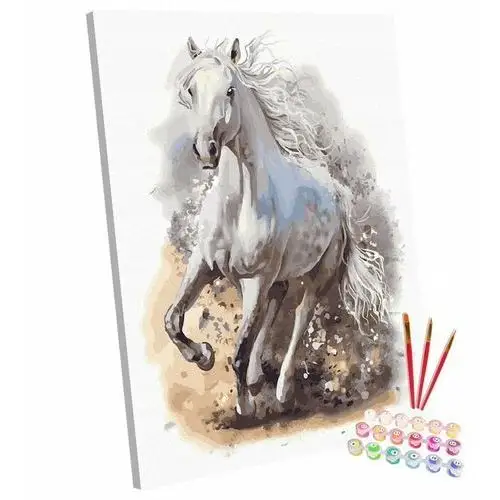 Zestaw do malowania po numerach, 40x50 cm, rozpędzony koń 123art
