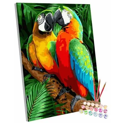 123art Zestaw do malowania po numerach, 40x50 cm, tropikalne papugi