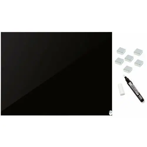 2x3 Tablica magnetyczna suchościeralna szklana ozdobna czarna 120x90 cm