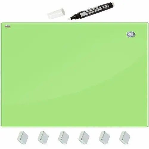 Tablica magnetyczna suchościeralna szklana ozdobna zielona 30x21 cm a4 2x3