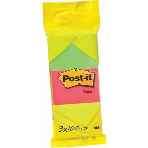 Karteczki samoprzylepne, Post-it, 3 kolory (żółty, zielony, różowy)