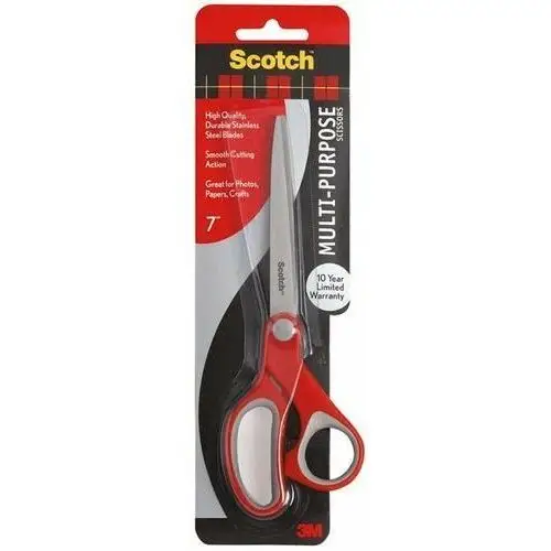 3M, Nożyczki Biurowe Ergonomiczne Scotch 18 Cm Czerwono-Szare 1427