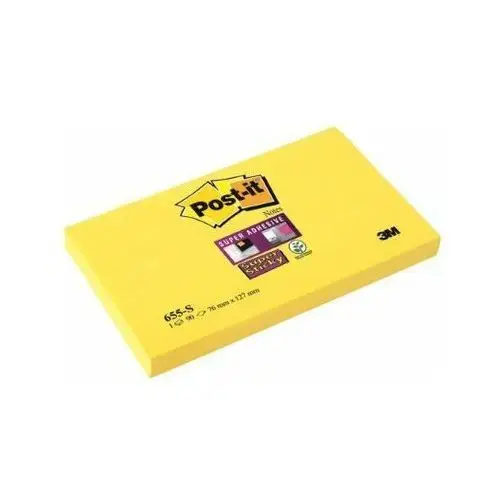 Karteczki samoprzylepne Post-it® Super Sticky, intensywnie żółte, 76x127mm, 90k