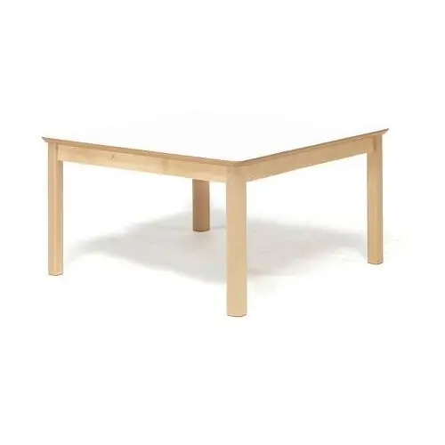 Stół dla dzieci zet, 800x800x500 mm, brzoza, biały Aj produkty