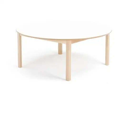 Stół dla dzieci zet, okrągły, 1200x550 mm, brzoza, biały Aj produkty