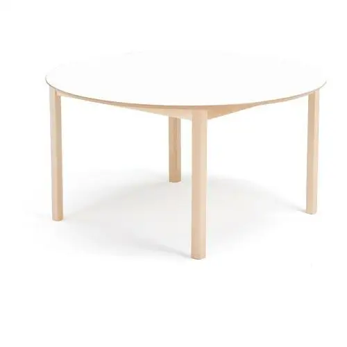 Stół dla dzieci ZET, okrągły, 1200x630 mm, brzoza, biały