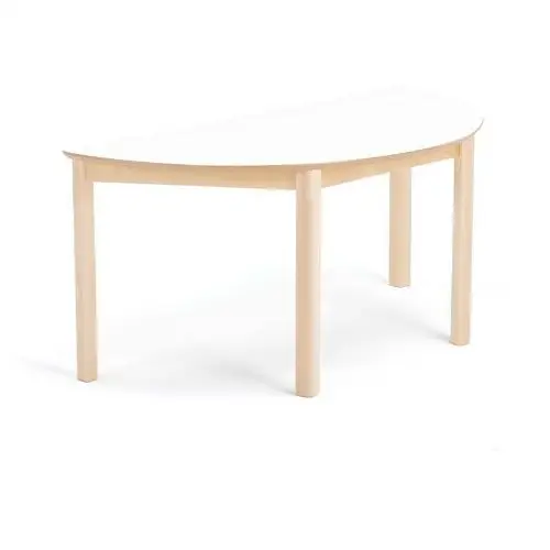 Stół dla dzieci zet, półokrągły, 1200x600x550 mm, brzoza, biały Aj produkty