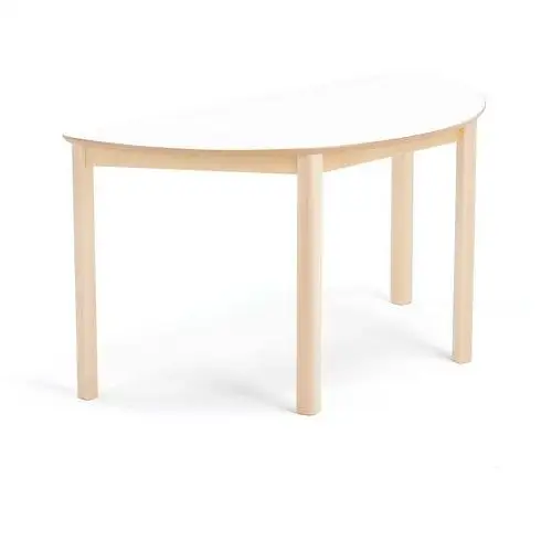 Stół dla dzieci ZET, półokrągły, 1200x600x630 mm, brzoza, biały