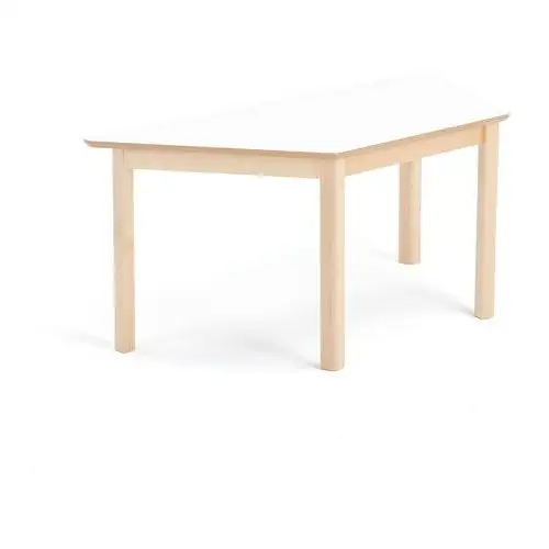 Stół dla dzieci ZET, w kształcie trapezu, 1200x600x500 mm, brzoza, biały