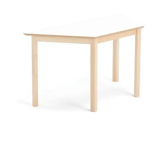 Stół dla dzieci zet, w kształcie trapezu, 1200x600x630 mm, brzoza, biały Aj produkty