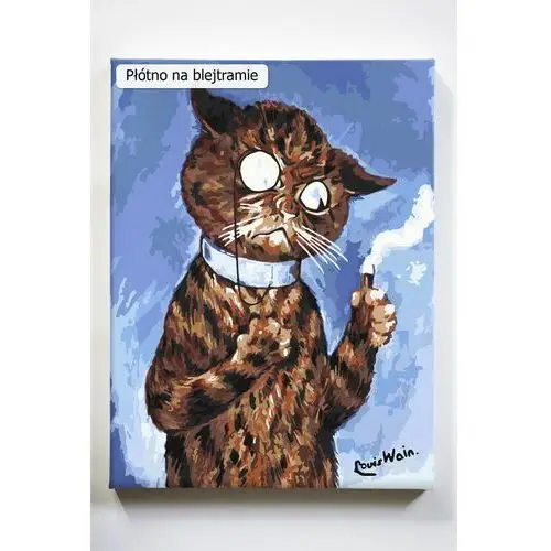 Kot z cygarem, malarz, Louis Wain, malowanie po numerach, blejtram