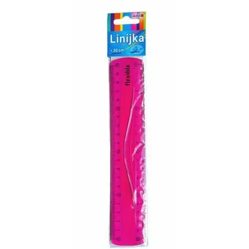 Aliga Linijka elastyczna niełamliwa 20cm różowa