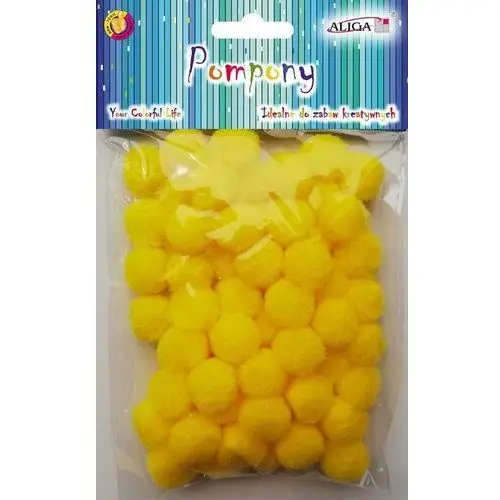 Aliga Pompony dekoracyjne żółty 2cm 60szt pom-406