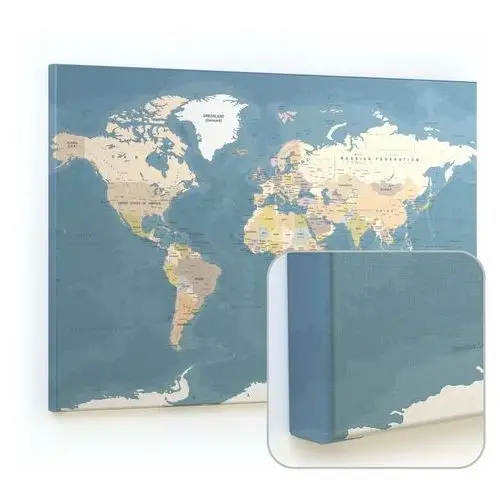 Tablica magnetyczna canvasboards 90x60 cm - obraz mapa świata Allboards