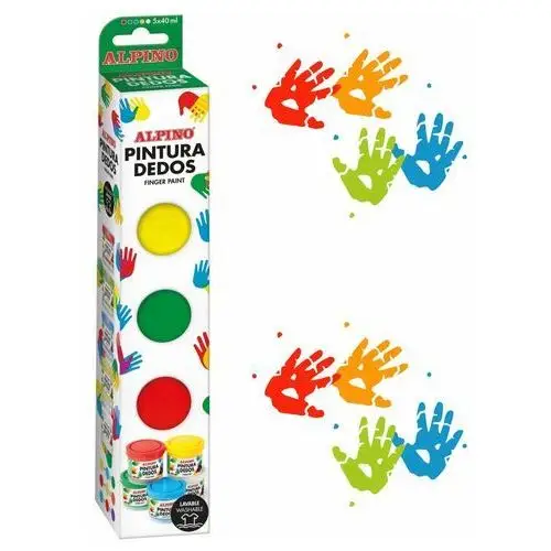 Farby do malowania palcami 5 kolorów Alpino