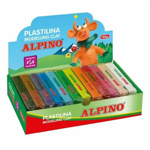 Alpino Plastelina bezglutenowa 150g x 12 kolorów display