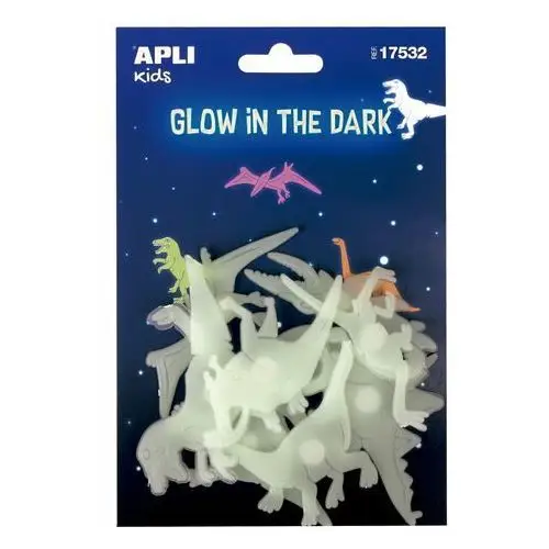 Fluorescencyjne naklejki Apli Kids - Dinozaury 9 sztuk