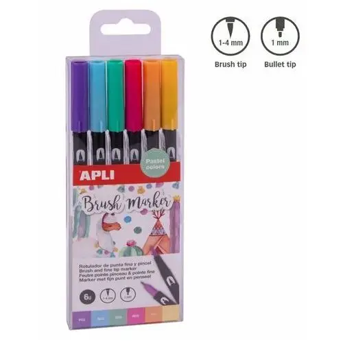 Markery dwustronne brush marker