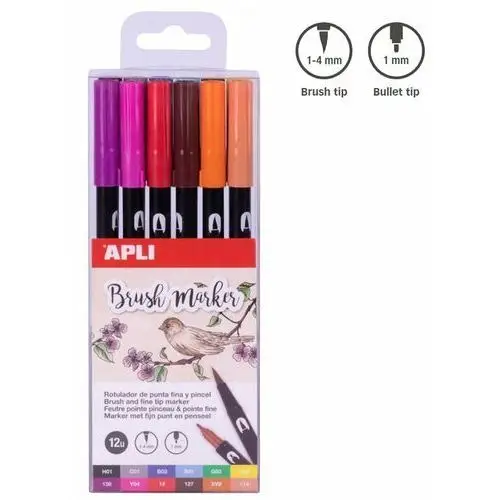 Markery dwustronne brush marker