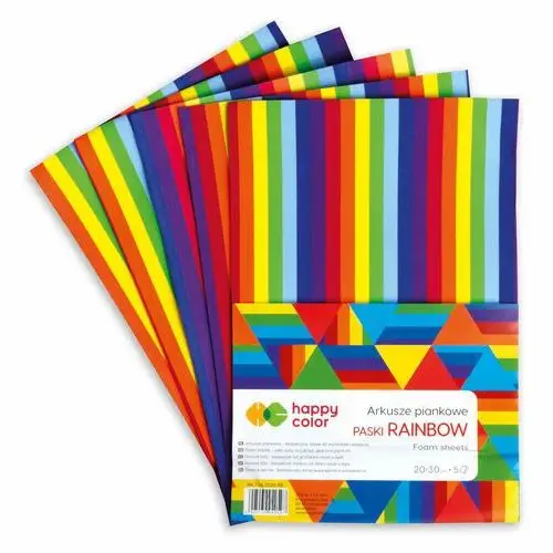Arkusze piankowe rainbow, paski, a4, 5 arkuszy, happy color Gdd grupa dystrybucyjna daccar