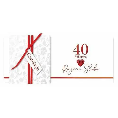 Karnet okolicznościowy, 40 rocznica ślubu - rubinowa, KPAS 62