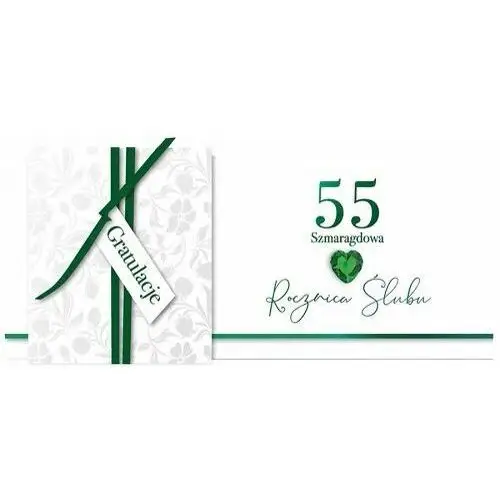 Karnet okolicznościowy, 55 rocznica ślubu - szmaragdowa, KPAS 65