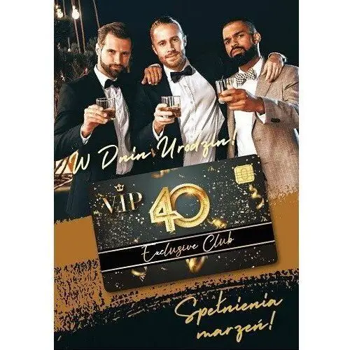 Kartka na 40 urodziny z kartą kredytowa vip gift156 Armin