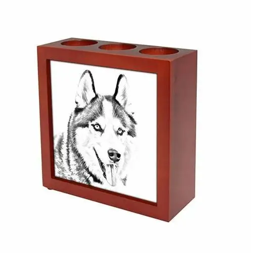 Husky syberyjski stojak na długopisy, świecznik Art-dog