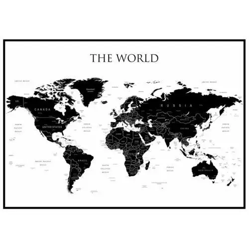 ArtGlob, The World mapa ścienna polityczna na podkładzie w drewnianej ramie