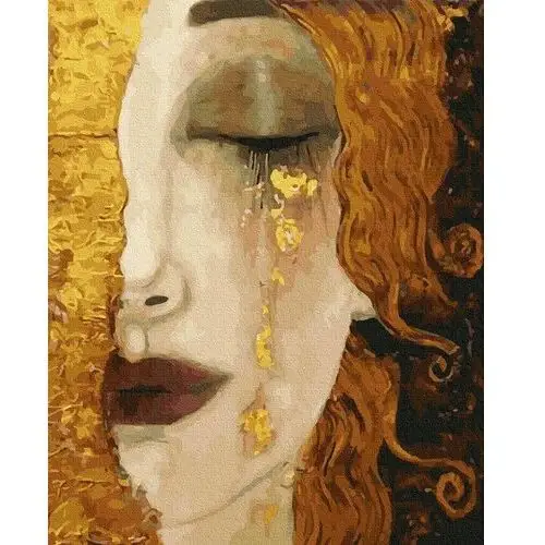 Artnapi 40x50cm obraz do malowania po numerach na drewnianej ramie - gustav klimt. złote łzy 40x50