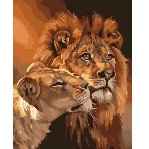 Artnapi 40x50cm Obraz Do Malowania Po Numerach Na Drewnianej Ramie - Król Lew i Nala