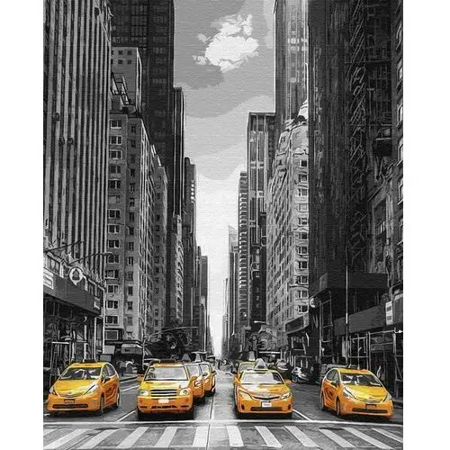 Artnapi 40x50cm obraz do malowania po numerach na drewnianej ramie - new york taxi