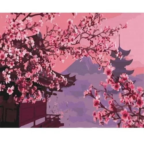 Artnapi 40x50cm Obraz Do Malowania Po Numerach Na Drewnianej Ramie - Sakura w Japonii