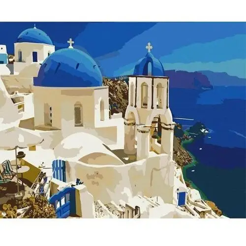 Artnapi 40x50cm zestaw do malowania po numerach - widok na santorini malowanie po numerach - na drewnianej ramie