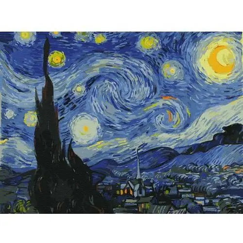 Haft Diamentowy Bez Ramy Van Gogh Gwiaździsta Noc 30x40 Mozaika Diamentowa 5d