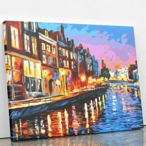 Artonly Kanał w amsterdamie - malowanie po numerach 30x40 cm