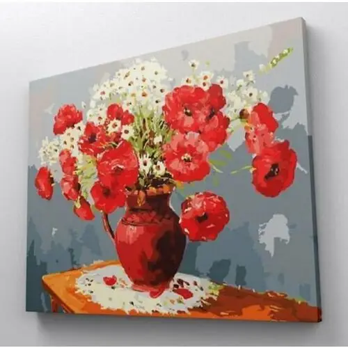 Artonly Kwiaty w glinianym dzbanku - malowanie po numerach 50x40 cm