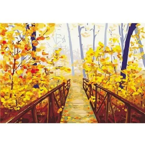 Leśna kładka - Malowanie po numerach 50x40 cm