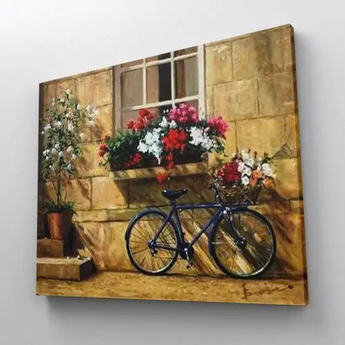 Przystanek rowerowy - Malowanie po numerach 50x40 cm