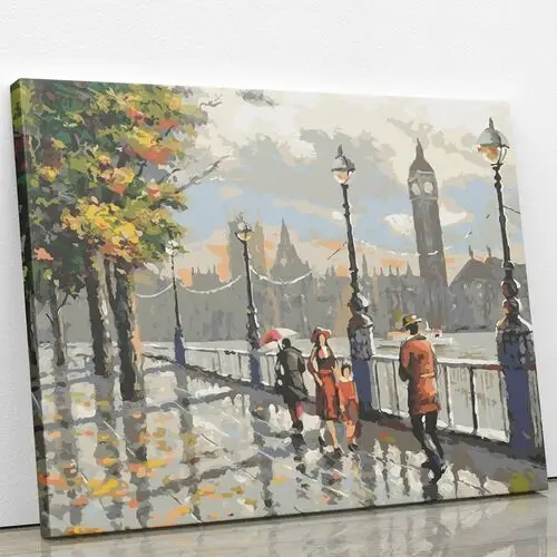 Artonly Spacer w deszczowym londynie - malowanie po numerach 50x40 cm