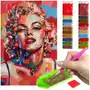 Haft Diamentowy ARTULIO, Obraz DIY 5D, Diamond Painting, Mozaika Diamentowa 40X60cm (Marilyn Monroe w kolorach czerwieni) + Zestaw Akcesoriów Sklep