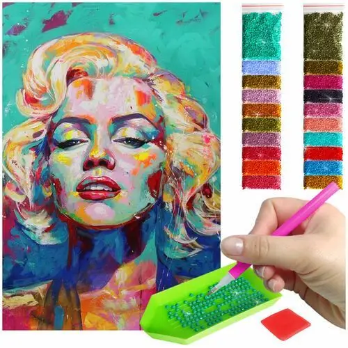 Haft diamentowy , obraz diy 5d, diamond painting, mozaika diamentowa 40x60cm (abstrakcyjna marilyn monroe) + zestaw akcesoriów Artulio